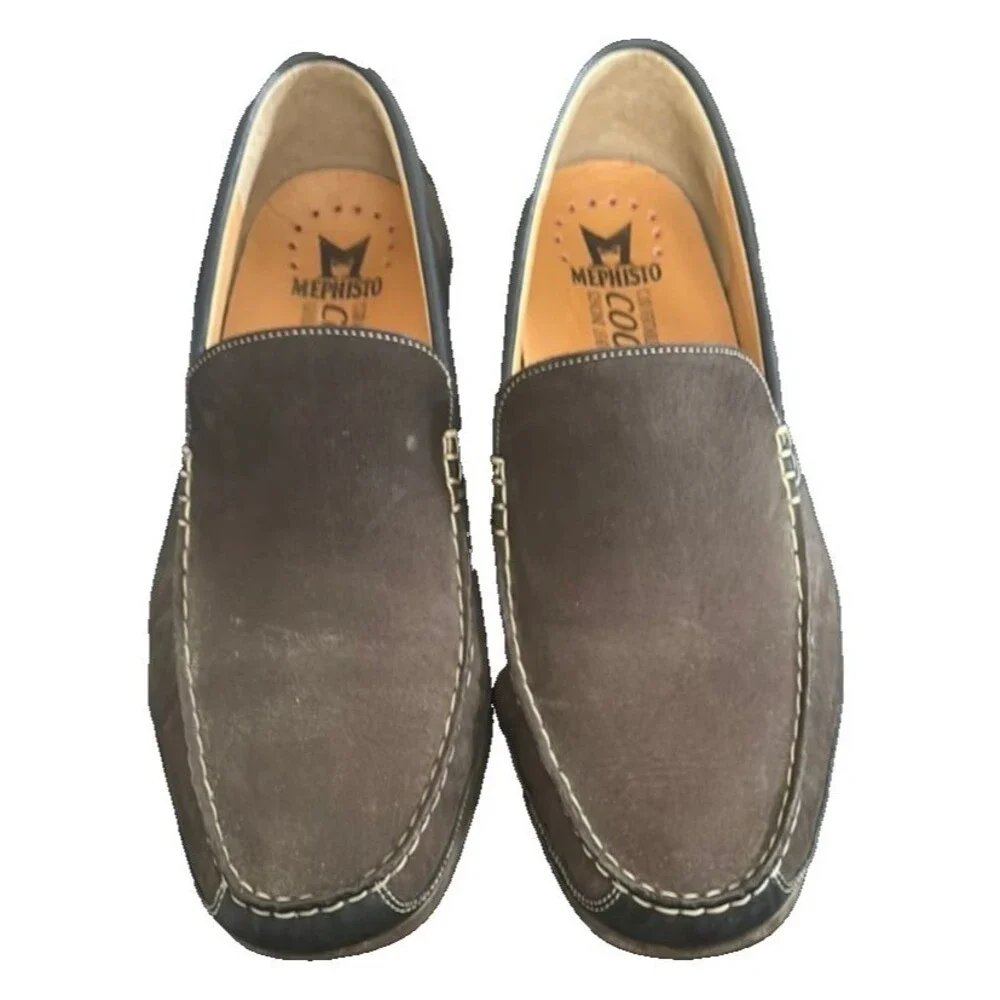 Mephisto Cool Air Men's Size (12 1/2) Brown Leather/Sude Slip on Comfort Loafer